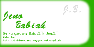 jeno babiak business card